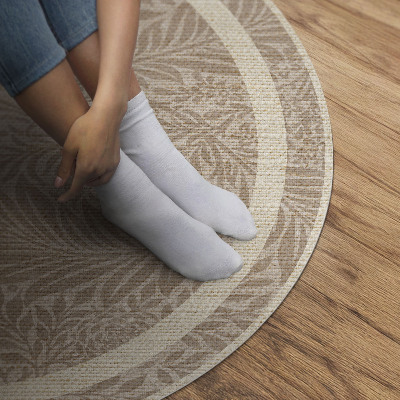 Vinyl vloerkleed rond Vintage boho bladeren en twijgjes