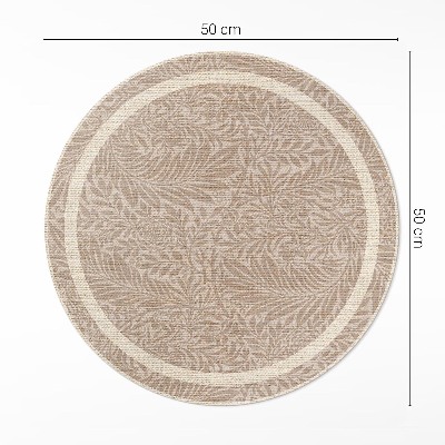 Vinyl vloerkleed rond Vintage boho bladeren en twijgjes