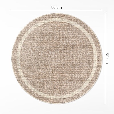 Vinyl vloerkleed rond Vintage boho bladeren en twijgjes