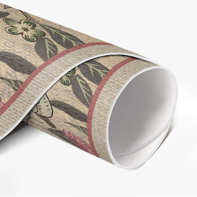 Rond pvc tapijt Fruit op takken vintage retro