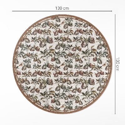 Vinyl vloerkleed rond Subtiele decoratieve vintage takken
