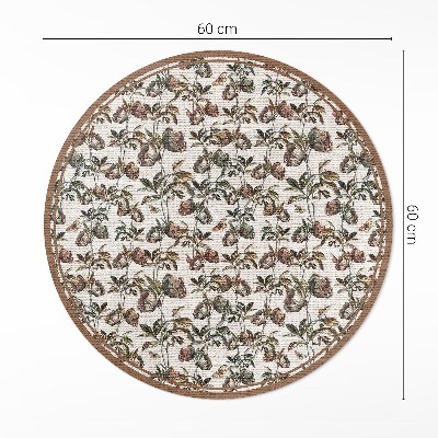 Vinyl vloerkleed rond Subtiele decoratieve vintage takken