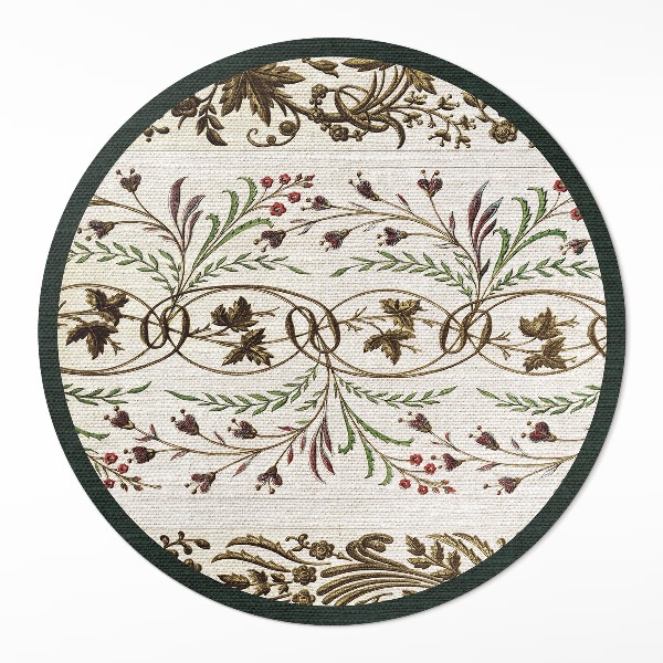 Pvc mat rond Decoratieve plantenornamenten