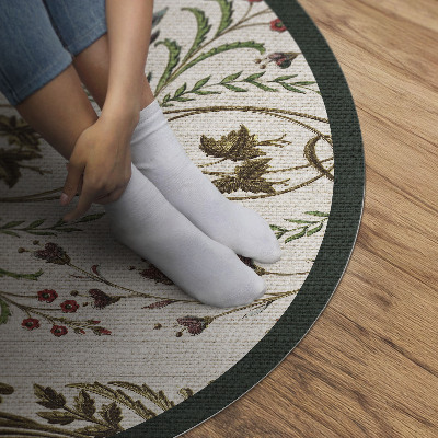 Pvc mat rond Decoratieve plantenornamenten