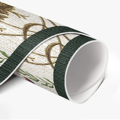 Pvc mat rond Decoratieve plantenornamenten