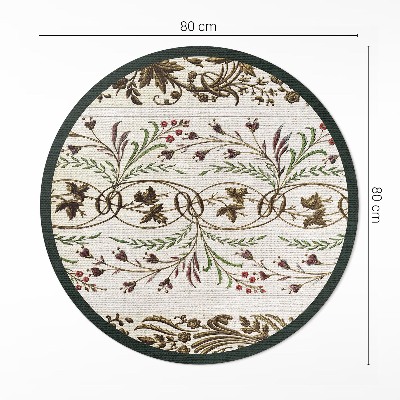 Pvc mat rond Decoratieve plantenornamenten