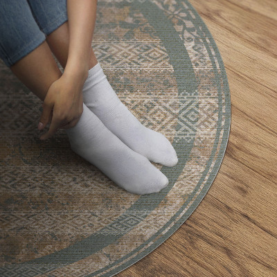 Vinyl vloerkleed rond Antieke patronen op de textuur