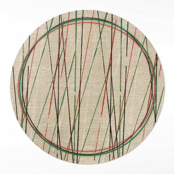 Pvc mat rond Kleurrijke lijnen op de stof