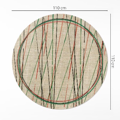 Pvc mat rond Kleurrijke lijnen op de stof