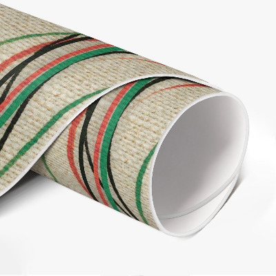 Pvc mat rond Kleurrijke lijnen op de stof