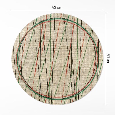 Pvc mat rond Kleurrijke lijnen op de stof
