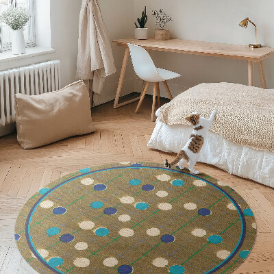 Rond pvc tapijt Kleurrijke stippen op stof