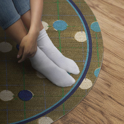 Rond pvc tapijt Kleurrijke stippen op stof