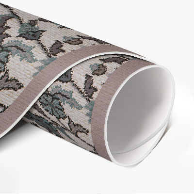 Vinyl vloerkleed rond Decoratieve bloemen op stof