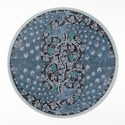 Pvc mat rond Blauwe pauwen in druiven