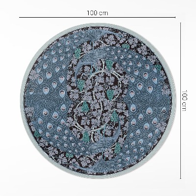Pvc mat rond Blauwe pauwen in druiven