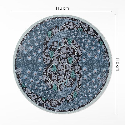 Pvc mat rond Blauwe pauwen in druiven