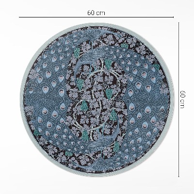 Pvc mat rond Blauwe pauwen in druiven