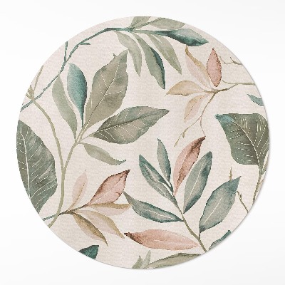 Rond pvc tapijt Delicate boho-bladeren