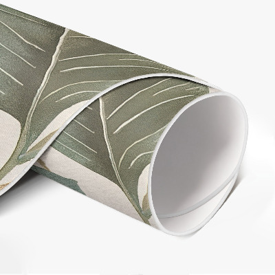 Rond pvc tapijt Delicate boho-bladeren