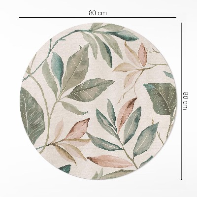 Rond pvc tapijt Delicate boho-bladeren