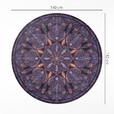 Vinyl vloerkleed rond Oosters decoratief patroon met een plantenmotief