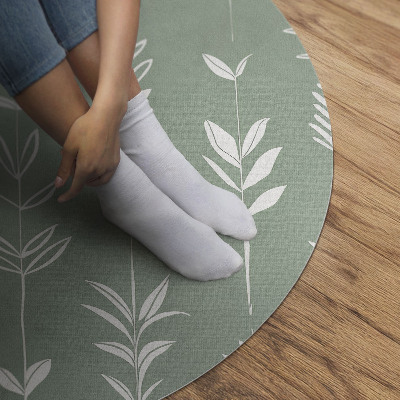 Pvc mat rond Kleine boho-planten met delicate bladeren