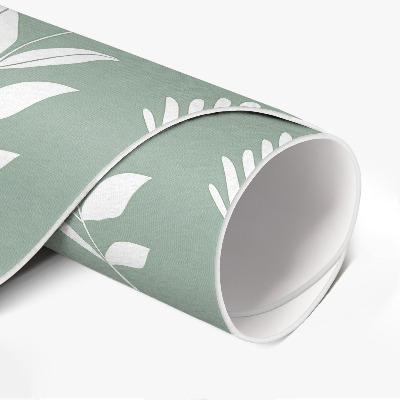 Pvc mat rond Kleine boho-planten met delicate bladeren