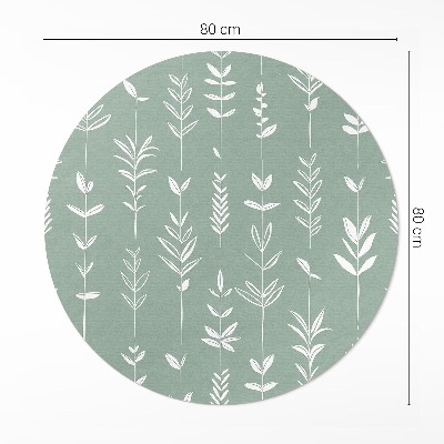 Pvc mat rond Kleine boho-planten met delicate bladeren