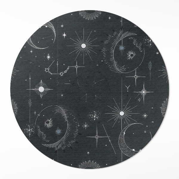Rond pvc tapijt Ruimteastrologie, sterrenbeelden, manen