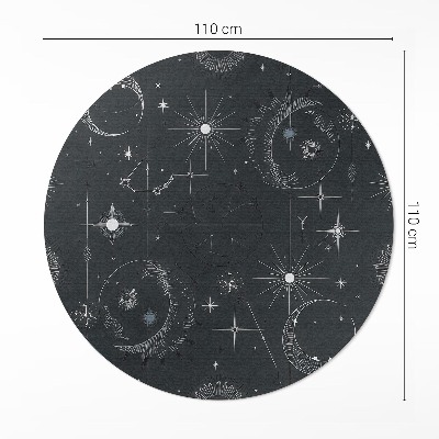 Rond pvc tapijt Ruimteastrologie, sterrenbeelden, manen