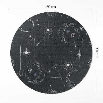 Rond pvc tapijt Ruimteastrologie, sterrenbeelden, manen