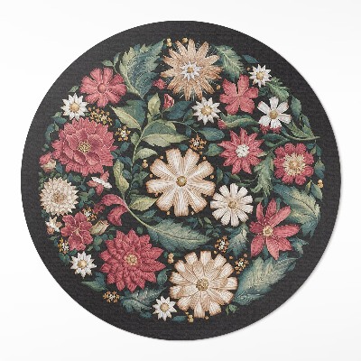 Pvc mat rond Pastelkleurige wilde bloemen, delicate planten