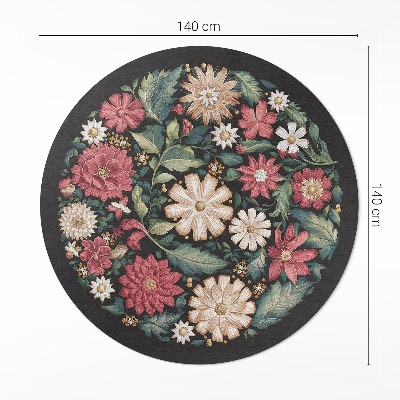 Pvc mat rond Pastelkleurige wilde bloemen, delicate planten