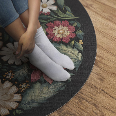 Pvc mat rond Pastelkleurige wilde bloemen, delicate planten