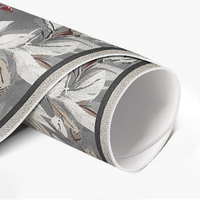 Rond pvc tapijt Delicate vintage bloemenschilderij