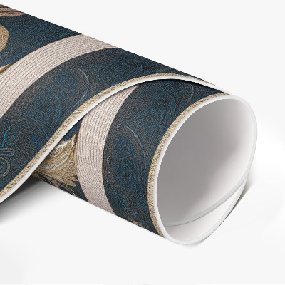 Rond pvc tapijt Abstracte vormen en vintage bloemen