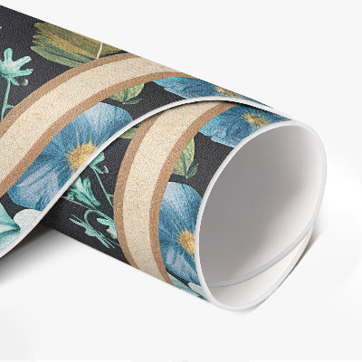 Pvc mat rond Delicate kleurrijke bloemen veld weide vintage