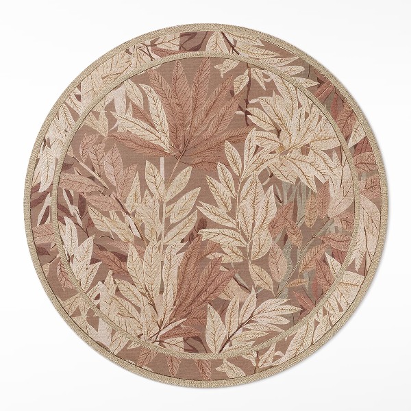 Vinyl vloerkleed rond Boho vintage blad