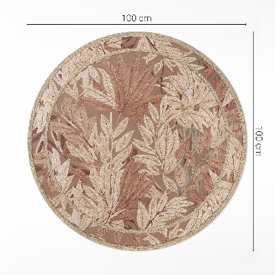 Vinyl vloerkleed rond Boho vintage blad