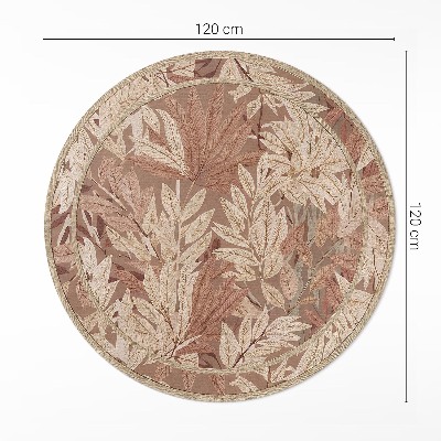 Vinyl vloerkleed rond Boho vintage blad