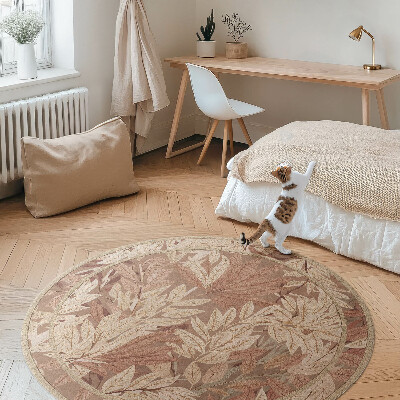 Vinyl vloerkleed rond Boho vintage blad