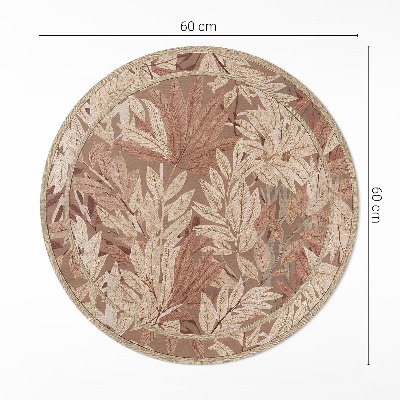 Vinyl vloerkleed rond Boho vintage blad