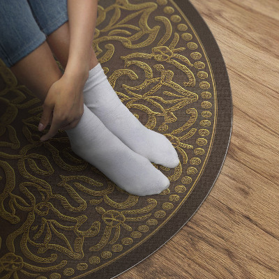 Vinyl vloerkleed rond Geometrisch patroon grafisch decoratief borduurwerk