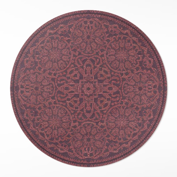 Pvc mat rond Decoratief geometrisch patroon in vintage stijl