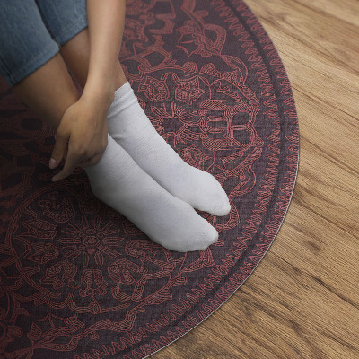 Pvc mat rond Decoratief geometrisch patroon in vintage stijl