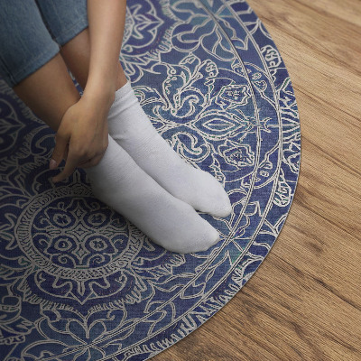 Rond pvc tapijt Rijkelijk versierd geometrisch vintage patroon