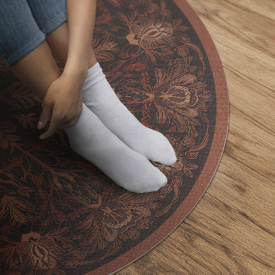 Vinyl vloerkleed rond Decoratief vintage geometrisch patroon