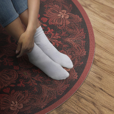 Pvc mat rond Verdikte andala bloemmotieven vintage