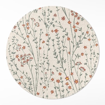 Rond pvc tapijt Kleine wilde bloemen boho delicate weide